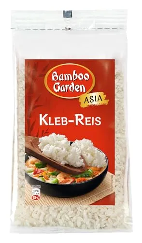Bamboo Garden Kleb-Reis 500 g - Vielseitiger Genuss - Reis, ideal für asiatische Gerichte und Desserts, einfach zuzubereiten und ohne künstliche Zusätze für authentischen Geschmack.