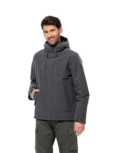 Jack Wolfskin Men Snowy Park JKT M - Wetterfeste Funktionsjacke, Schwarz, L - Funktionsjacke mit 140g Kunstfaserfüllung, wasser- und winddicht sowie atmungsaktiv, perfekt für Outdoor-Aktivitäten bei jedem Wetter.