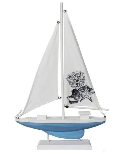 unberkant Deko Segelboot Boot Schiff Holz/Stoff Marintime