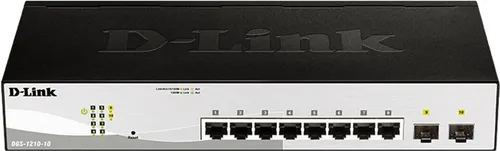 D-Link DGS-1210-10 - Smart+ Managed Switch mit 8x Gigabit Ethernet und 2x SFP, hohe Switchkapazität und umweltfreundliche D-Link Green Technologie