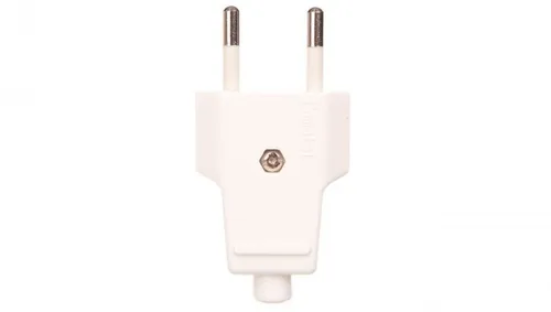 Wtyczka płaska 10A b/u 250V biała WT-1001 (ZN-11 2,5A)