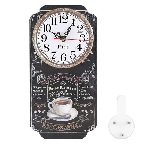 HERCHR Küchenuhr, Wanduhr Vintage Holz Wanduhr Lautlos, Ohne Tickgeräuche, Küchenuhr Lautlos Uhr Elegante Wanddekoration Im Europäischen Stil Für Wohnzimmer, Küche, Büro Und Schlafzimmer