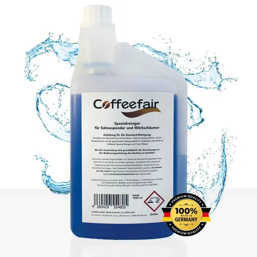 Coffeefair Milchschaumreiniger 1 Liter - Effektiver Reiniger für Milchaufschäumer - Spezialreiniger für Milchsysteme, sorgt für hygienische Sauberkeit und optimale Leistung Ihres Kaffeevollautomaten.