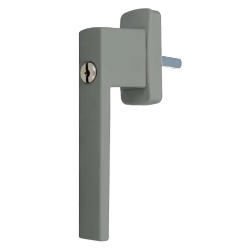 Aluminium Fenstergriff Quadrat abschließbar, Farbe:Dunkelsilber F9, Stiftlänge:40mm