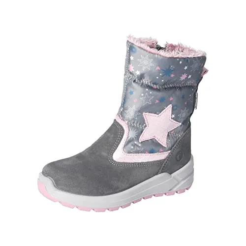 Ricosta ELSA carbon Mädchen Winterstiefel in Grau, Größe 28 - Wanderschuhe mit warm gefüttertem Leder-Obermaterial, ideal für kalte Wintertage und perfekten Halt beim Spielen im Schnee.