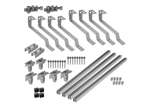 avoltik Solarmodul-Halterung Halterung Biberschwanz Montageset mit Klemmen Dach Haken Solar, (Halterung Biberschwanz Montageset mit Klemmen Dach Haken Solar, Für 2 oder 4 Solarmodule, Klemmen in silber oder schwarz, Wählbar in der Anlagengröße, Wählbar in der Farbgestaltung)