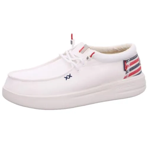 Fusion sportlicher Schnürer Weiß - Schnürer mit herausnehmbarem Korkfußbett und rutschhemmender Laufsohle, bieten optimalen Tragekomfort für aktive Freizeitgestaltung.