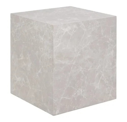 LebensWohnArt Couchtisch Design Beistelltisch POSTATO 45cm Marmor-Look beige creme Couchtisch