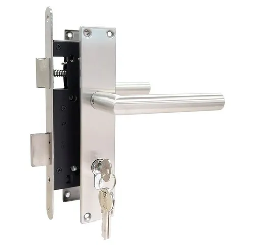 ROG-Gardenline Einsteckschloss SET - Einsteckschloss für Gartentüren, witterungsbeständig mit Edelstahltürschild und 3 Sicherheitsschlüsseln, ideal für langfristige Nutzung im Außenbereich.