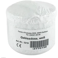 Hygienische Gebissdose Weiß mit Einsatz und Deckel