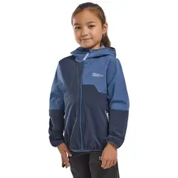 Jack Wolfskin Übergangsjacke in Blau, Größe 176 für Kinder - Funktionsjacken für Kinder – Wetterfest, mit Kapuze und Reißverschluss, ideal für wechselhaftes Wetter und aktive Abenteuer.