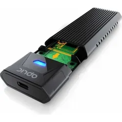 Aplic M.2 NVMe Festplatten-Gehäuse - Festplatten-Gehäuse für M.2 NVMe SSDs mit USB 3.2 Gen 2, inkl. Zubehör für optimale Kühlung und einfache Nutzung.