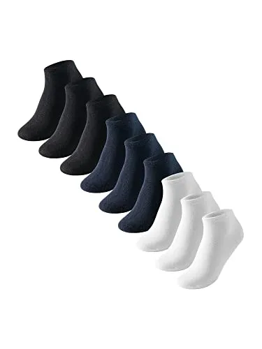 Uncover by Schiesser Herren 9 Pack Sneaker Socken Sportsocken - Sparpack, weiß, marineblau, schwarz, 43-46