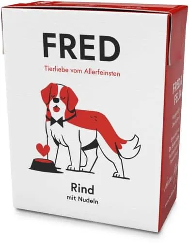 FRED Nassfutter für Hunde – Rind mit Nudeln – Monoprotein – 50 % Rindfleisch