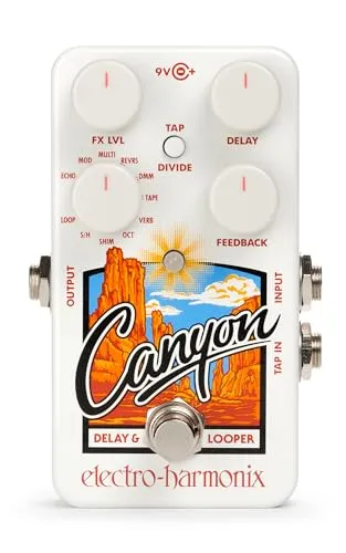 Electro Harmonix Canyon Delay & Looper - Multimedia, Audio, Effektpedal mit 10 Delay-Modi, voll funktionsfähigem Looper und bis zu 3 Sekunden Verzögerungszeit für kreative Klanggestaltung.