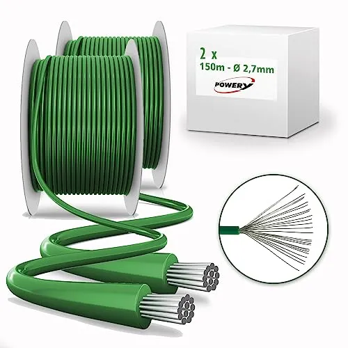 Powery 300m Begrenzungskabel für Mähroboter - 300m Begrenzungskabel (2x150) für Gardena und Husqvarna Automower, robust und wetterfest für zuverlässige Rasenpflege.