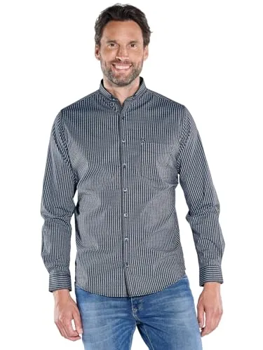 engbers Herren Herren Langarm-Hemd Gemustert, Saphirblau, 39445, Saphirblau in Größe L