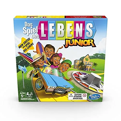 Das Spiel des Lebens Junior Brettspiel - Gesellschaftsspiel für Kinder ab 5 Jahren, ideal für Familienabende mit spannenden Abenteuern und Aktionskarten für überraschende Wendungen.