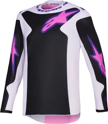 Alpinestars Fluid Grid Motocross Jersey, schwarz/hellgrau, L - Sportliches Motocross Jersey für Freizeitfahrer, atmungsaktiv und komfortabel. Mit ergonomischem Schnitt und markantem Design, ideal für Offroad-Abenteuer.