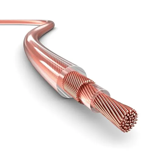 PAXO 10m Koaxial-Lautsprecherkabel, 2 x 1,5mm², OFC/reines Kupfer, flexibles, kompaktes Hifi-Boxenkabel mit 5,5mm Durchmesser, transparent