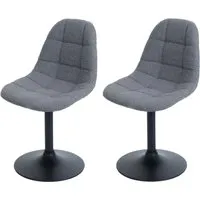 2er-Set Esszimmerstuhl MCW-A60, Dunkelgrauer Drehstuhl aus hochwertigem Bouclé-Stoff - Gartenstühle mit 360°-Drehfunktion und edlem Bouclé-Bezug (450g/m²) für höchsten Sitzkomfort und Langlebigkeit – ideal für stilvolle Esszimmer.