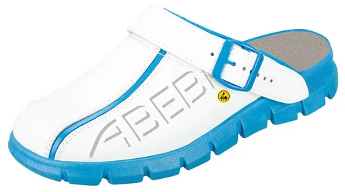 Abeba Clog ESD-Berufsschuhe Dynamic OB mit Aufdruck, Größe 44 - Arbeitsschuhe für Gastronomie und Küche, rutschfest, ESD-fähig und mit antibakterieller Einlegesohle für optimale Hygiene und Komfort.
