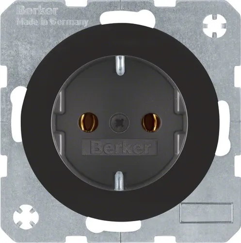 Berker SCHUKO-Steckdose sw/gl 47432045 Steckdosen SCHUKO-Steckdose