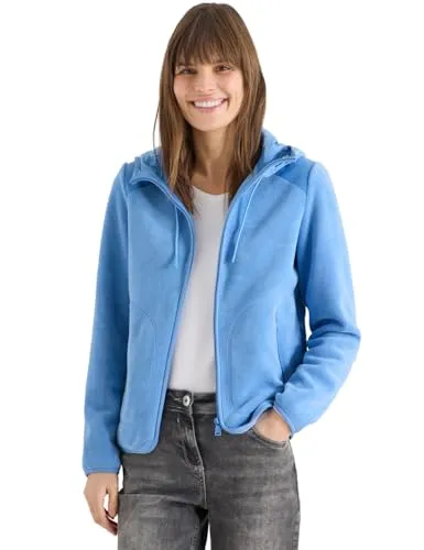 CECIL Kurzjacke für Damen in fountain blau, Gr. XL (44) - Vielseitige Fleecejacke mit Kapuze und Tunnelzug, ideal für Übergangszeiten. Praktische Reißverschlusstaschen und softer Stoff sorgen für hohen Tragekomfort. Ein Must-Have für entspannte Casual-Looks.