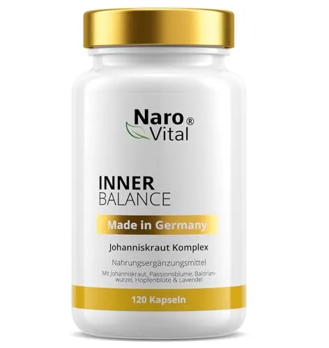 NAROVITAL® Inner Balance - Johanniskraut Komplex Kapseln - Beruhigung & Schlaf – Unterstützt emotionale Balance und innere Ruhe mit pflanzlichen Extrakten und essenziellen Nährstoffen.