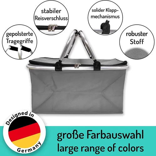 Thermo e-Best Einkaufskorb mit Tragegriffen (Grau 3x)