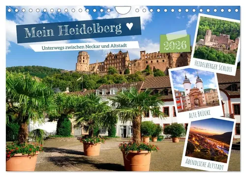 Mein Heidelberg Kalender 2025 von Thorsten Assfalg - Kalender mit 14 Seiten, präsentiert die charmante Stadt Heidelberg am Neckar in beeindruckenden Fotografien. Ideal für Kunst- und Reisefans!