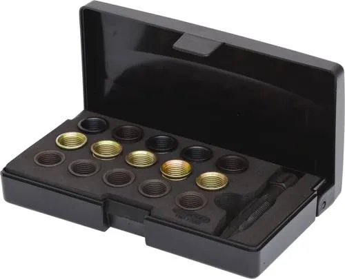 KS TOOLS Gewindeschneidwerkzeugsatz 150.1280 - Zündungswerkzeugset mit 16 Teilen, ideal für präzise Gewindeschneidarbeiten. Perfekt für Mechaniker und Hobbybastler.