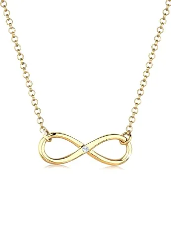 Elli DIAMONDS Collierkettchen Infinity Pure Diamant (0.03 ct) - Elegantes 925 Silber Collier mit 0.03 ct Diamant, perfekte Geschenkidee für besondere Anlässe und ein zeitloses Schmuckstück für jeden Look.