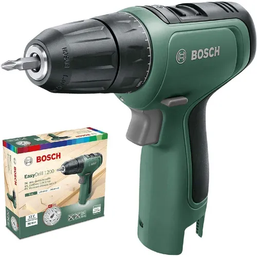 Bosch Akku Bohrschrauber EasyDrill 1200 – 12 Volt System - Akkuschrauber ohne Akku, ideal für präzise Arbeiten in Holz und Metall, kompakt und leicht für müheloses Handling.