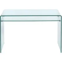 Vente-Unique STILEOS Schreibtisch mit 1 Ablage aus Glas in weiß von Vente-unique