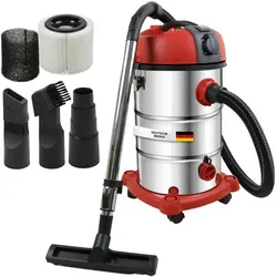 STAHLMANN VAC3300 Industriestaubsauger - Nass- & Trockensauger mit 30L Tank und 3300W Leistung. Integrierte Steckdose ermöglicht gleichzeitigen Betrieb mit Werkzeugen. Ideal für Werkstätten, Baustellen und Auto Innenreinigung.