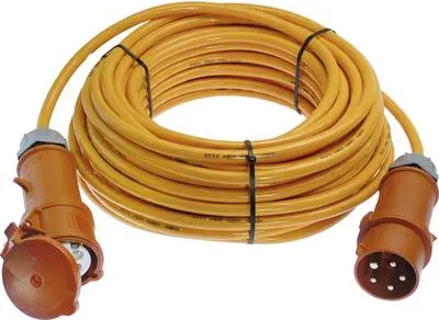 as-Schwabe 59510 Stromkabel Orange 10 m IEC 309 - Hochwertiges 10 m Stromkabel für Elektroinstallationen, ideal für Baustellen und Outdoor-Anwendungen dank robuster, orangefarbener Isolation.