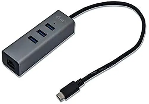 i-tec USB 3.0 Metal HUB - 3-Port USB Hub mit Gigabit LAN Adapter, blitzschnelle Datenübertragung bis 5 Gbps und praktische Plug & Play-Funktion