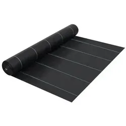 vidaXL Unkrautfolie Schwarz 2x25 m PP - Pflanzenzubehör mit effektiver Unkrautkontrolle, die Wasser durchlässt und UV-beständig ist. Ideal für eine gepflegte Gartenlandschaft!