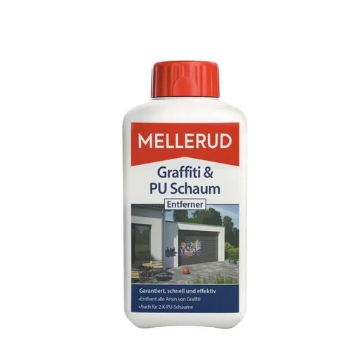 Mellerud Kraftreiniger Graffiti und PU Schaum, 500ml - Effektiver Entferner für Graffiti, Filzstift und PU Schaum. Ideal für glatte und poröse Untergründe. Made in Germany, 500ml Flasche.