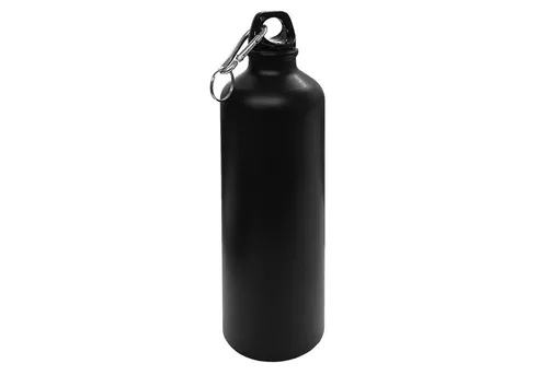 HAC24 Trinkflasche Aluminium Wasserflasche Alu Sportflasche Fahrradflasche Aluflasche, 0,75l, mit Karabiner
