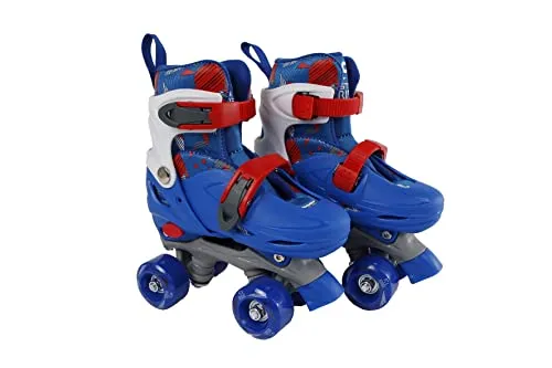 Kids Globe Rollschuhe Van Manen blau/rot, verstellbar Größe 31-34 - Rollschuhe für Kids, verstellbar für optimalen Komfort und Sicherheit, in attraktivem Blau-Rot Design, ideal für Schuhgrößen 31-34.