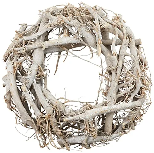 Rayher Bastelkranz grau/weiß aus Weiden gewischt Ø 30,0 cm in weiß von Rayher