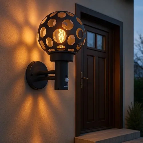 Moderne LED Außenlampe mit Bewegungsmelder - Anthrazit Wandleuchte - Lampen - Stilvolle Außenwandleuchte aus hochwertigem Edelstahl mit integriertem Bewegungsmelder für optimale Sicherheit. Erzeugt ein attraktives Lichtspiel und ist ideal für Eingänge, Balkone und Terrassen.