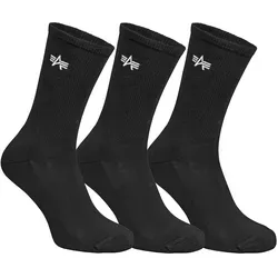 Alpha Industries Basic Socks 2.0 3er Pack schwarz, Größe 38/42 - Herrensocken im praktischen 3er-Pack, mit Frottee-Kissen-Zone für zusätzlichen Komfort und Schutz – ideal für Alltag, Sport und Freizeit.