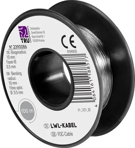 Produktbild TRU COMPONENTS TC-9560344 POF-Kabel Polymer Simplex 100m