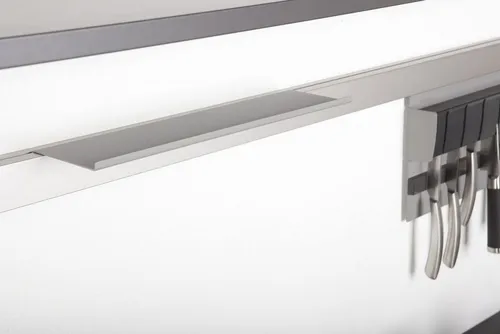 Kesseböhmer Küchenorganizer-Set Linero MosaiQ Küchen-Relingsystem Module Zubehör, Obere Ablage 'M' 350x107x8 mm titangrau