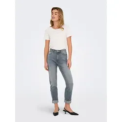 ONLY Jeans - Slim Fit in Hellblau - W25/L32 - Stylische High Waist Jeans im Slim Fit, ideal für jeden Anlass. Mit 5-Pocket-Design und Kunstleder-Patch für einen modernen Look.