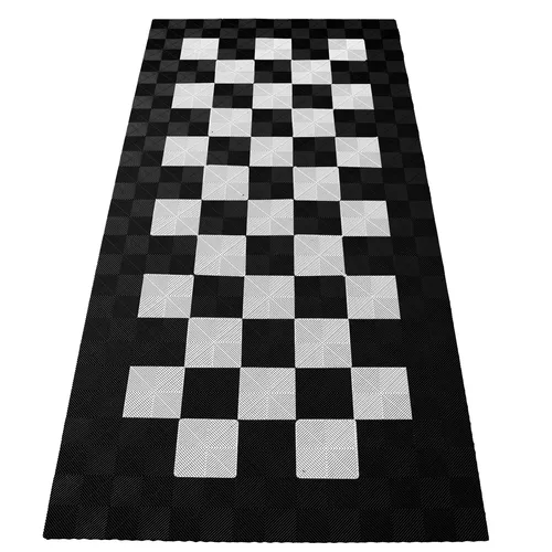 RAMROXX Performance Bodenfliesen Garagenboden 2,8mx5,6m Schwarz Weiss Set2 - Hochwertige Kunststoffbodenfliesen für Garagen, langlebig und pflegeleicht. Ideal für einen modernen Look und einfache Verlegung.