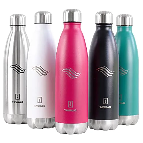TAVIALO Edelstahl Trinkflasche 750ml – Isolierflasche Rot Thermos 0,5L/0,75L/1L, BPA-frei, Kohlensäure-geeignet, Doppelwand, hält Getränke 24h kalt & 12h heiß – für Sport, Reisen & Outdoor (Rosa/Rot)